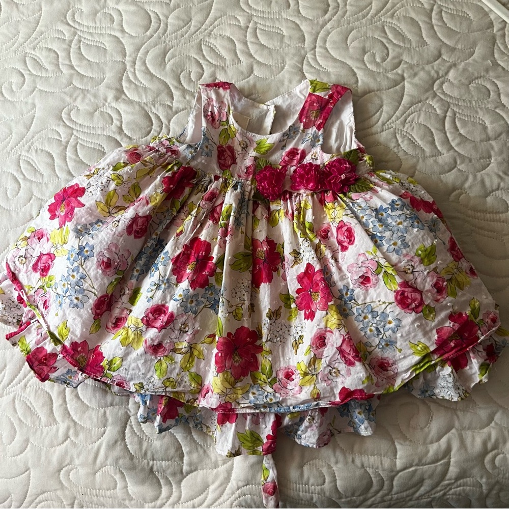 Laura Ashley London Floral Sleeveless Dress Size 3/6 months